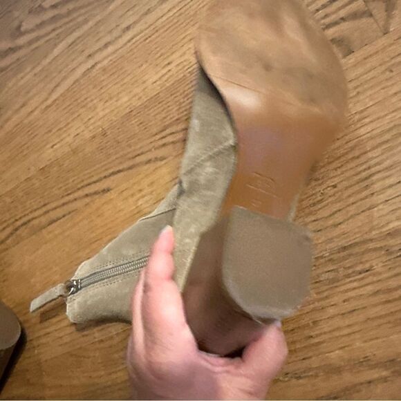 COPY - Zara Tan Boots Wedge Heel Size 37 Western Style Pointed Toe - Picture 10 of 11